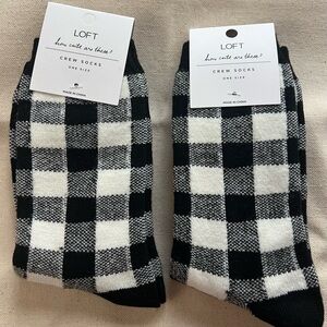 Loft Checkered Crew Socks - 2 pairs